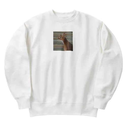 アビシニアン　Abyssinian cat Heavyweight Crew Neck Sweatshirt