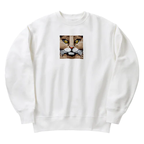 ドット絵のペルシャ猫 Heavyweight Crew Neck Sweatshirt