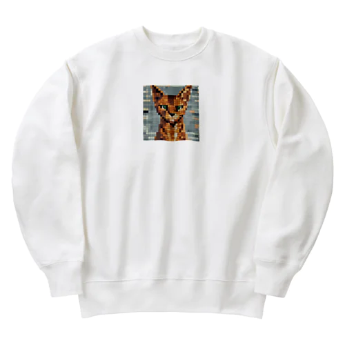 ドット絵のアビシニアン Heavyweight Crew Neck Sweatshirt