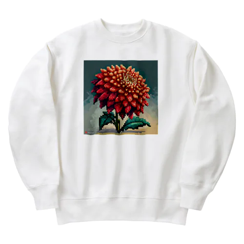 ダリアピクセルアート Heavyweight Crew Neck Sweatshirt