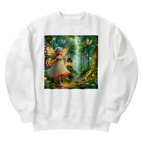 妖精　女の子 Heavyweight Crew Neck Sweatshirt