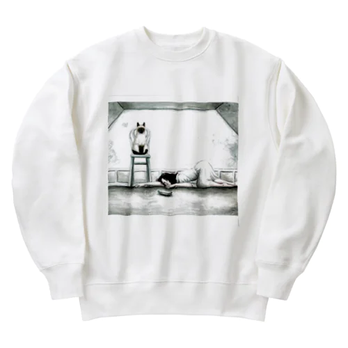 シャム猫娘 シングル「リボとリール」ジャケットイラストグッズ Heavyweight Crew Neck Sweatshirt