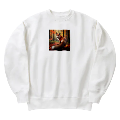 秋の森のキツネ🦊 Heavyweight Crew Neck Sweatshirt