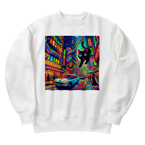 黒猫ティコタウン Heavyweight Crew Neck Sweatshirt