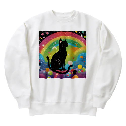 お誘い黒猫のグッズ Heavyweight Crew Neck Sweatshirt