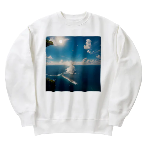 きれいな青空と海のグッズ Heavyweight Crew Neck Sweatshirt