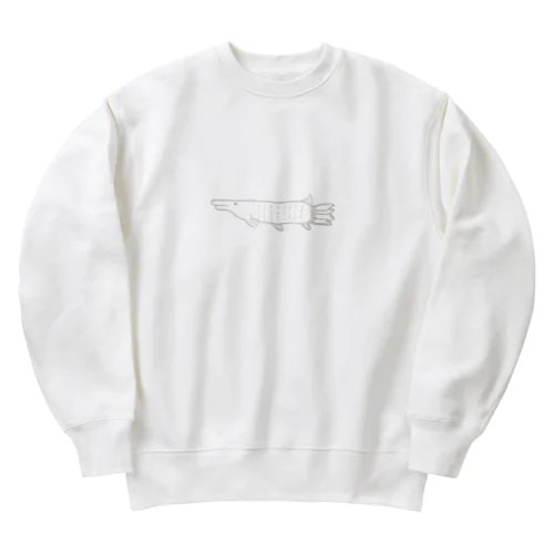 イカに見えるプラチナアリゲーターガーさん Heavyweight Crew Neck Sweatshirt