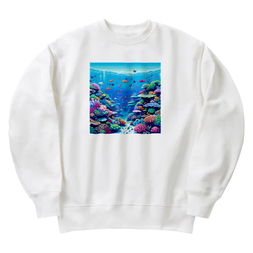 ドット絵沖縄の海 Heavyweight Crew Neck Sweatshirt