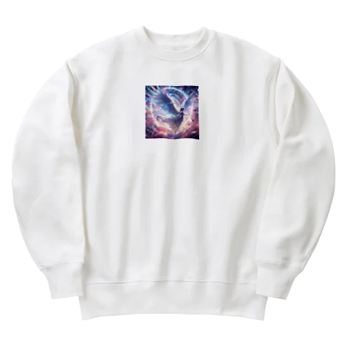 白き翼、黒き翼。その手に抱くは愛しの君! Heavyweight Crew Neck Sweatshirt