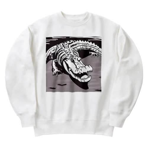 少しだけ可愛いワニさん Heavyweight Crew Neck Sweatshirt