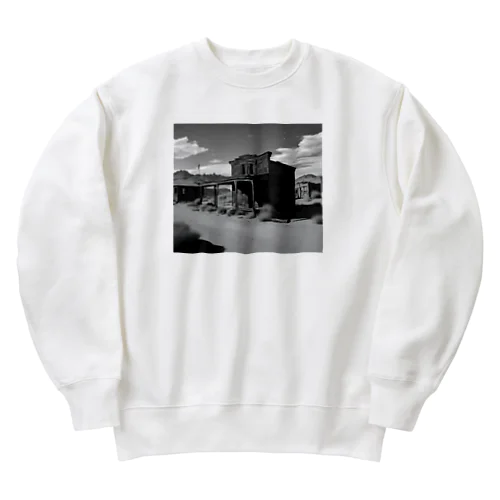 "Nostalgia Ville：さびれた町の魅力を感じるグッズ" Heavyweight Crew Neck Sweatshirt