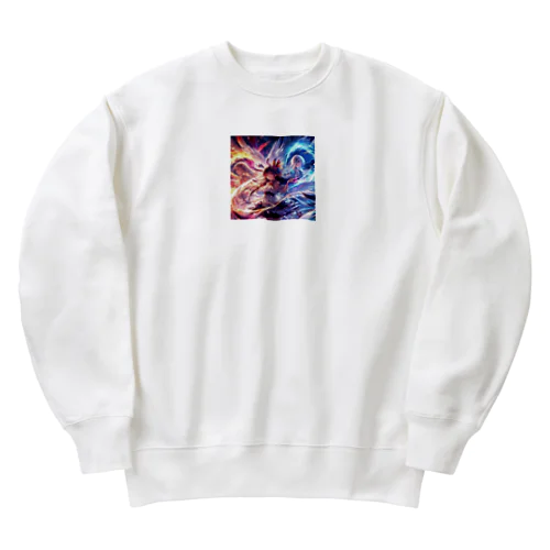 白き翼、黒き翼。その手に抱くは愛しの君! Heavyweight Crew Neck Sweatshirt