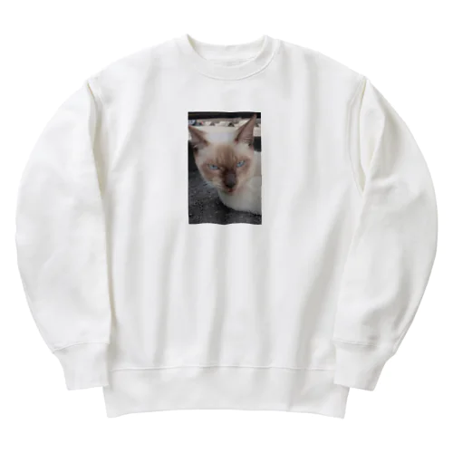 悪そうなのにカワイイ猫ちゃん Heavyweight Crew Neck Sweatshirt