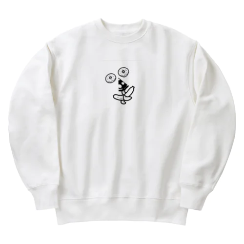 食べ物アート顔 Heavyweight Crew Neck Sweatshirt