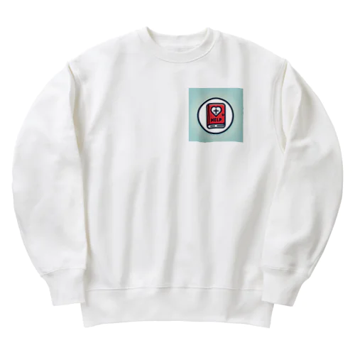 手帳とヘルプマークのピクトグラム Heavyweight Crew Neck Sweatshirt