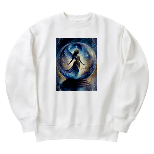 水晶玉の中の女神様 Heavyweight Crew Neck Sweatshirt