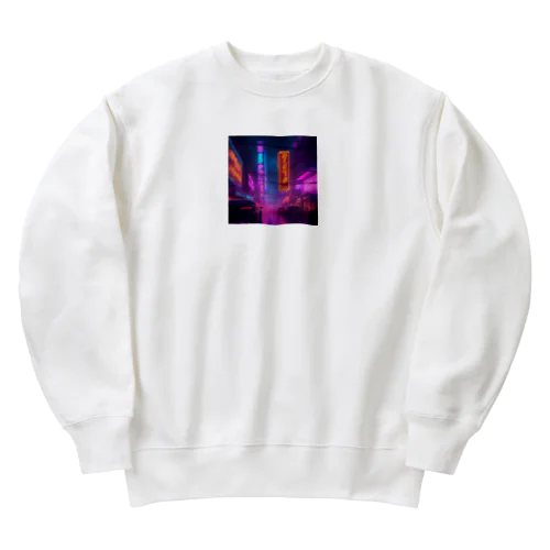 雨のネオン街 Heavyweight Crew Neck Sweatshirt