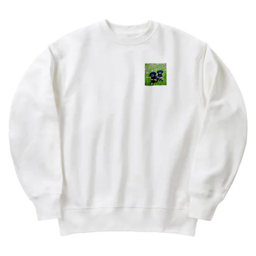 コスモス畑の癒し Heavyweight Crew Neck Sweatshirt