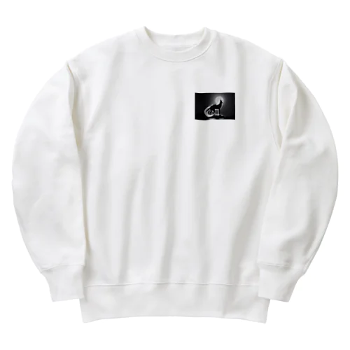 かっこいい白狐 Heavyweight Crew Neck Sweatshirt