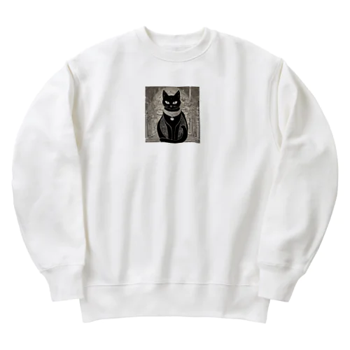 黒猫　招き猫 Heavyweight Crew Neck Sweatshirt