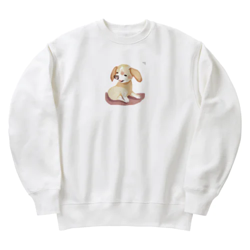 かわいい犬のイラストグッズ Heavyweight Crew Neck Sweatshirt