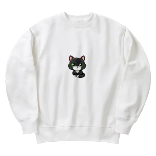 グレーマーブル・ハチワレ仔猫コレクション Heavyweight Crew Neck Sweatshirt