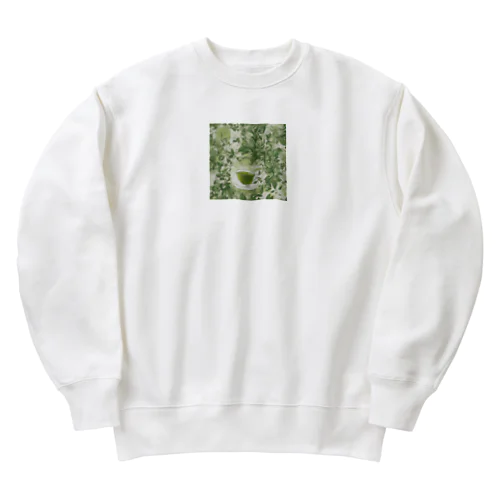 グリーンティーのアート　green tea art Heavyweight Crew Neck Sweatshirt