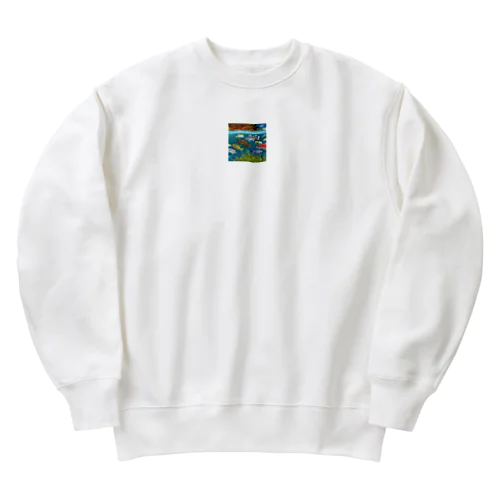 お魚絶滅危惧種アカザ Heavyweight Crew Neck Sweatshirt