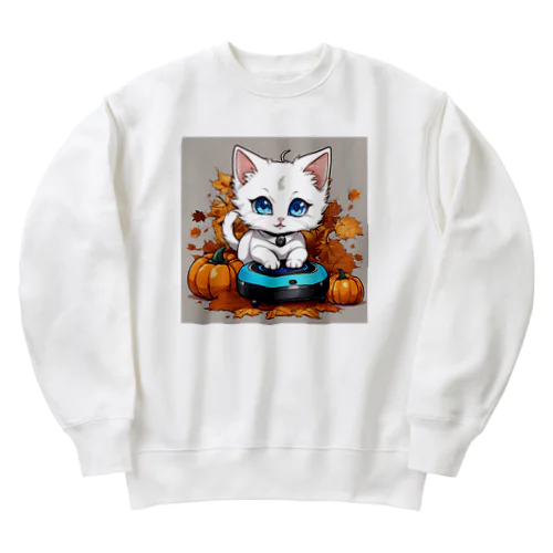 ハロウィンと白猫10 Heavyweight Crew Neck Sweatshirt