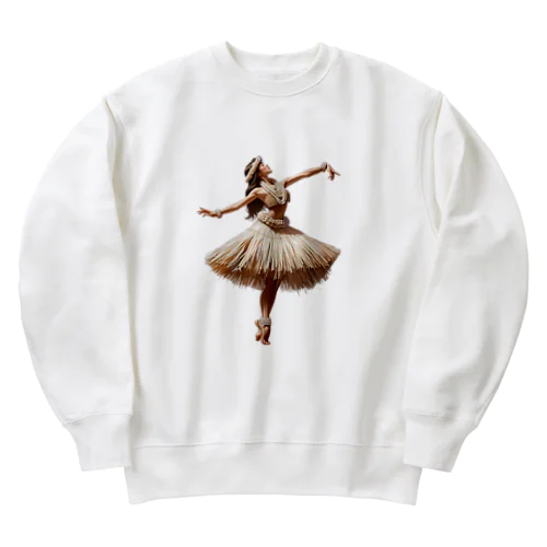 フラを踊る女性 Heavyweight Crew Neck Sweatshirt