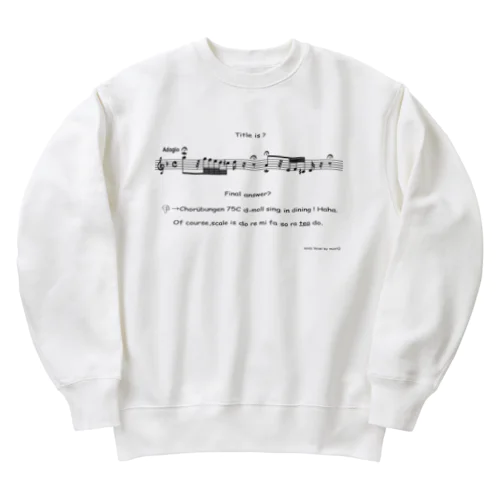 曲当てクイズTシャツ【トッカータとフーガニ短調】 Heavyweight Crew Neck Sweatshirt