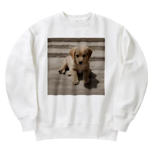 かわいい仔犬のグッズ Heavyweight Crew Neck Sweatshirt