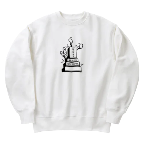 墓石　モノクロ Heavyweight Crew Neck Sweatshirt