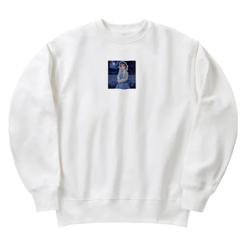 月と共に輝く美女 Heavyweight Crew Neck Sweatshirt