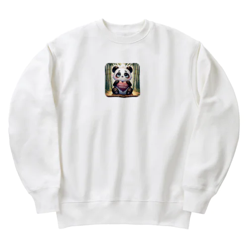 かわいいパンダ、イラストのグッズ Heavyweight Crew Neck Sweatshirt