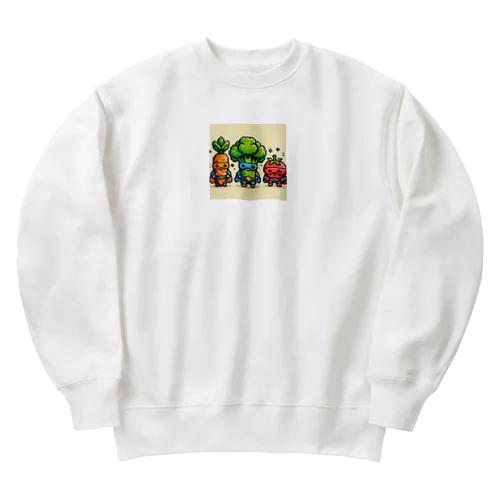 ドットヒーローになる野菜達A Heavyweight Crew Neck Sweatshirt