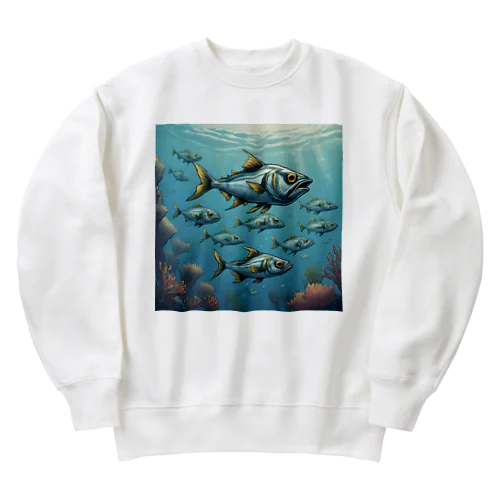 海中の魚群 Heavyweight Crew Neck Sweatshirt