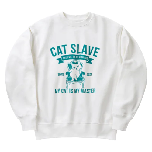 CAT SLAVE ヘビーウェイトスウェット [ターコイズブルー] Heavyweight Crew Neck Sweatshirt