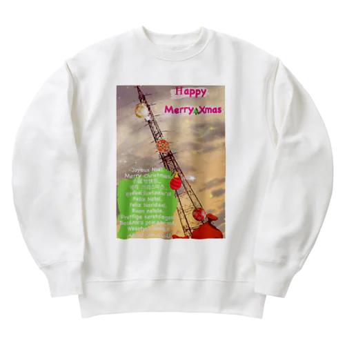 鉄塔くんクリスマス Heavyweight Crew Neck Sweatshirt