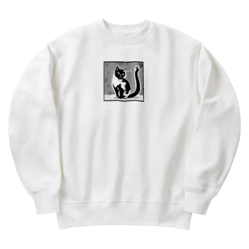 怖かわ猫 Heavyweight Crew Neck Sweatshirt