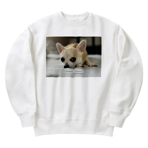 世界初！本物の犬執事・ドッグバトラーのバンビ君 Heavyweight Crew Neck Sweatshirt