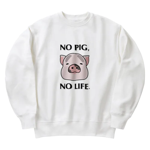 【かお】No pig, No life ヘビーウェイトスウェット