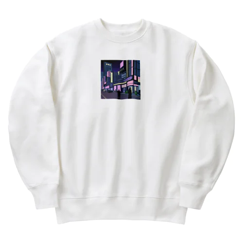 サイバーパンク風イラスト Heavyweight Crew Neck Sweatshirt