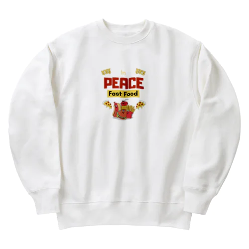 ファーストフードで平和 Heavyweight Crew Neck Sweatshirt