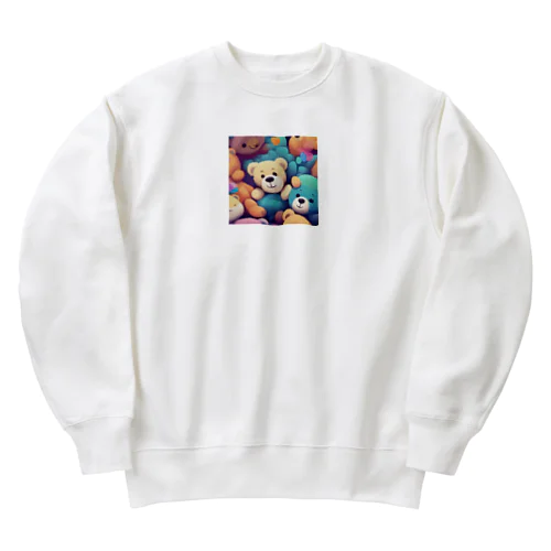 たくさんの熊のぬいぐるみ Heavyweight Crew Neck Sweatshirt