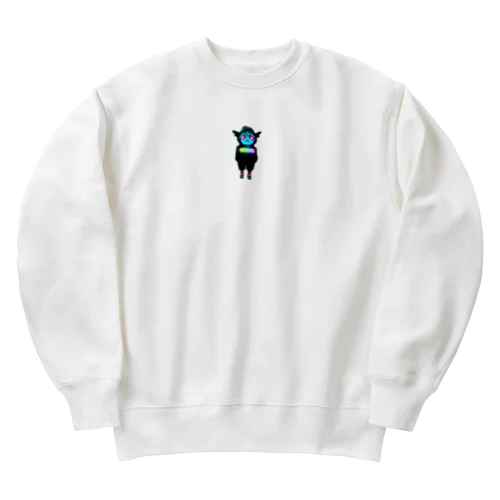 怖いキャラクターMOKOちゃん Heavyweight Crew Neck Sweatshirt