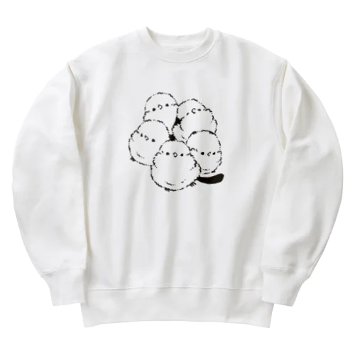 ぎゅむっとあつまるシマエナガ＠ぴよ手帖 | シマエナガ雑貨 Heavyweight Crew Neck Sweatshirt