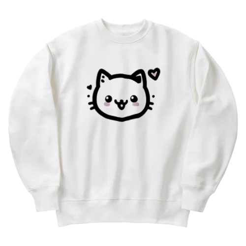 可愛いにゃんこ🐱💞 Heavyweight Crew Neck Sweatshirt