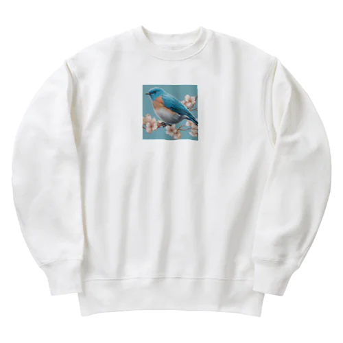 beautiful blue bird Heavyweight Crew Neck Sweatshirt