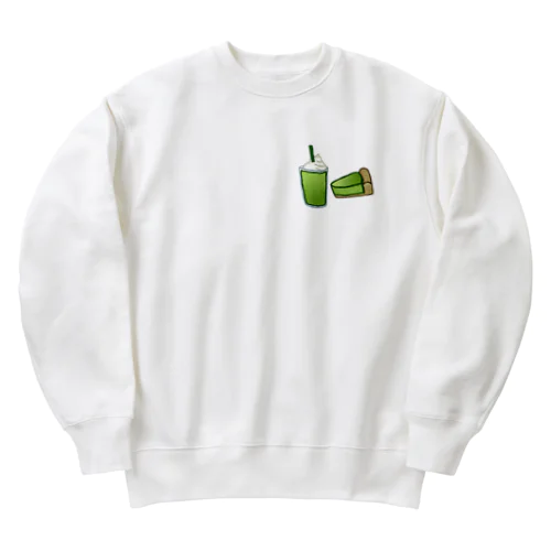 お抹茶スイーツ ワンポイント/Matcha sweets onepoint Heavyweight Crew Neck Sweatshirt